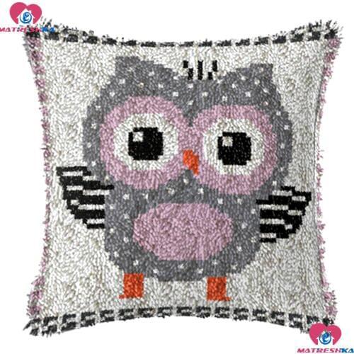 Latch Hook Kits Embroidery Pillow"owl"do it yourself"home decor Printing Canvas Foamiran for crafts cross-stitch pillow crafts
