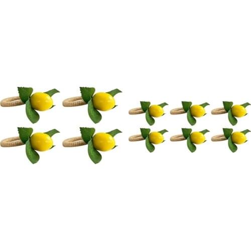 New Simulation Lemon Plant Napkin Ring Fruit Meal Buckle Hotel Model Room Napkin Ring Napkin Buckle Party Supplies
