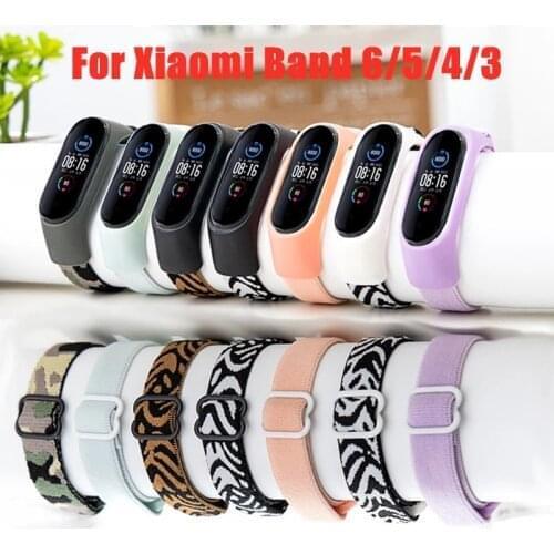 New Nylon Strap For Xiaomi Mi band 6/5/4/3 Bohemia Elastic Bracelet Replacement Wristband for Xiaomi Miband6 5 Nylon Loop Strap