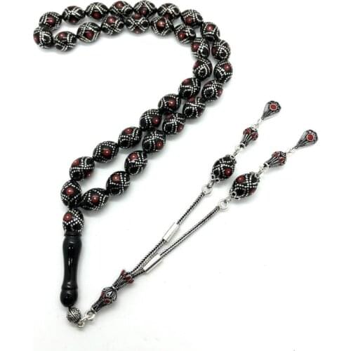 OLTU STONE SPHERE CUT RED PROCESSING TESPİH