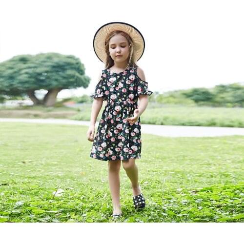 0-6 Years Girls Dresses Kids Summer Sleeveless Strap Princess Dress Cotton Flower Print Children Clothes Girl Casual Sundress