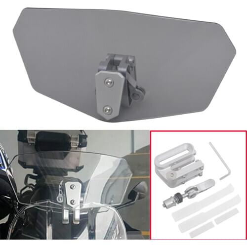 Adjustable Windshield Extension Clip On Spoiler Deflector For Harley Honda BMW Indian Scooter Motocross Universal