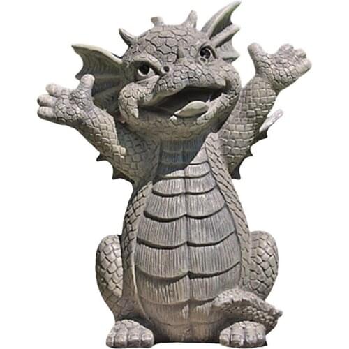 Garden Dragon Meditation Statue Garden Dragon Statue Collecting Chinese Dragon Ornament Crafts Decoration Dinosaur Sculpture