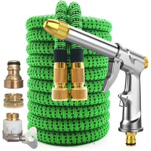 Garden Watering Hose 3 Time Telescopic Expandable Magic Flexible High Pressure Car Wash Hose With Foam Pot Spray Gun Set Gifts