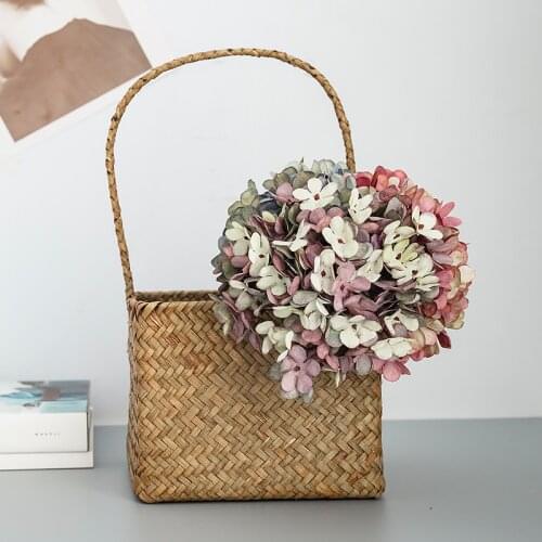 Silk Hydrangea Autumn Vase Home Decoration Christmas Decoration Wedding Bridal Bouquet Wall Set Artificial Flowers Cheap