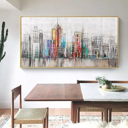 Nordic Modern City Landscape Art Print Posters Canvas Painting Ink Pictures Wall Art Pictures Living Room Decoration Unframed