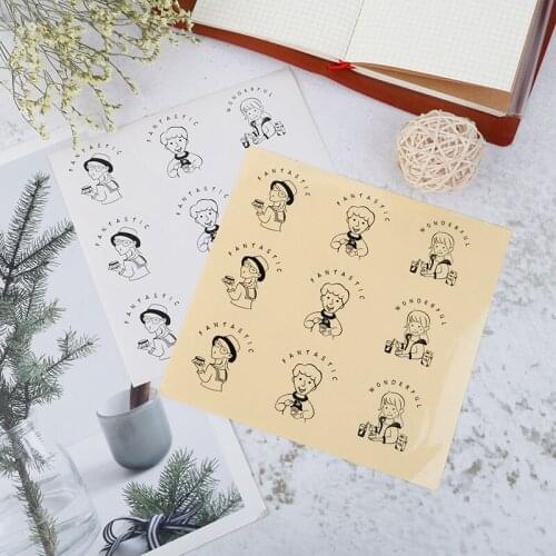 Cute Cartoon Character Stationery Stickers Drink Stickers Paper Adhesive Stickers Diary Sticker Stationery Stickers