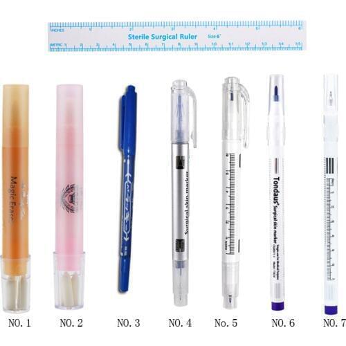Tattoo Surgical Piercing Skin Marker Positioning Body Art Pen With Rulers 2 Single Head 1 Double Head Marker Erase