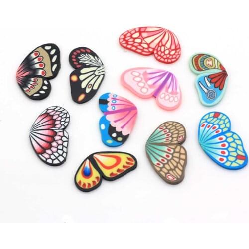 26*16MM Delicate Polymer Clay Butterfly Wings Soft Clay Unilateral Butterfly Wings Decoration Earring Necklace DIY Acces