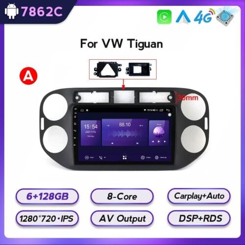 Cooling Fan 1280*720 IPS Screen Carplay Android 11 Car Radio For Volkswagen VW Tiguan 2006 2008 2010 2012-2016 Multimedia Player