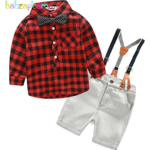 Spring summer toddler boys clothes fashion gentleman baby suits shirt+shorts Overalls kids costume children clothing sets BC1216