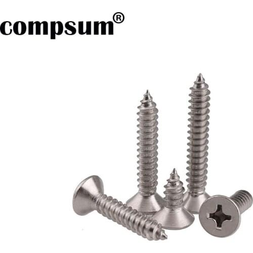 Compsum Cross Flat Head Self Tapping Screw M3 M3.5 M4 Wood Thread Nail Screw Countersunk Head Smal Scres