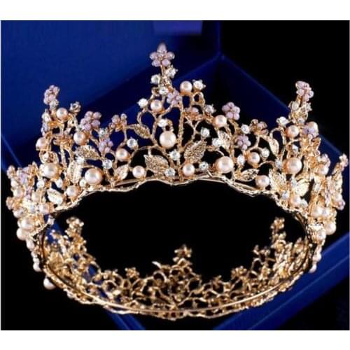 Vintage Pears Wedding Baroque Bridal Crown Tiara Bride Headpiece New