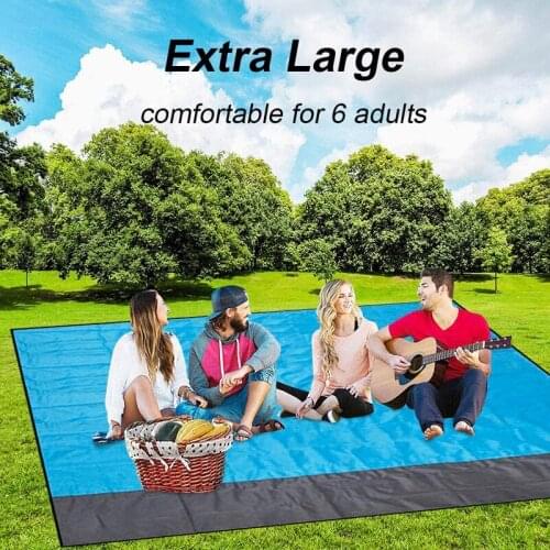 Good-looking waterproof beach mat camping barbecue seaside dining mat nylon folding pocket grass mat seaside moisture-proof mat