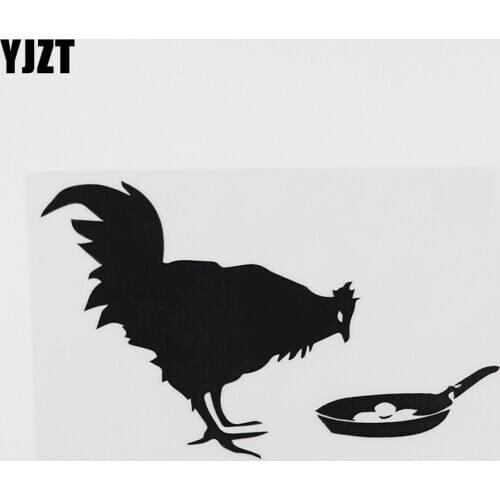 YJZT 15.4CMX9.6CM Funny Chicken and Egg Vinyl High Quality Car Sticker Black/Silver 8A-0129