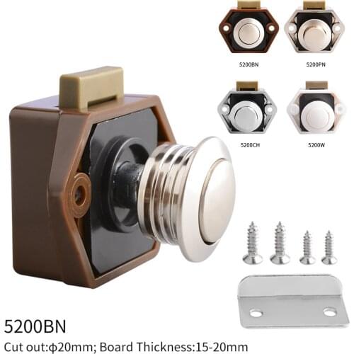 Camper Car Push Lock 20mm RV Caravan Boat Motor Home Cabinet Drawer Latch Button Locks For Furniture Hardware
