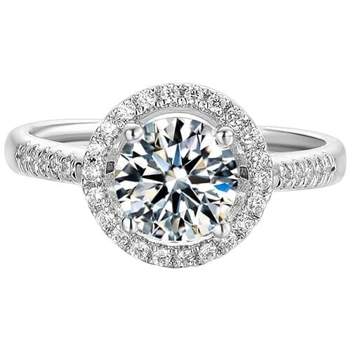 BOEYCJR 925 Silver Heart 1ct D color Moissanite VVS1 Elegant Engagement Wedding Ring With national certificate for Women Gift