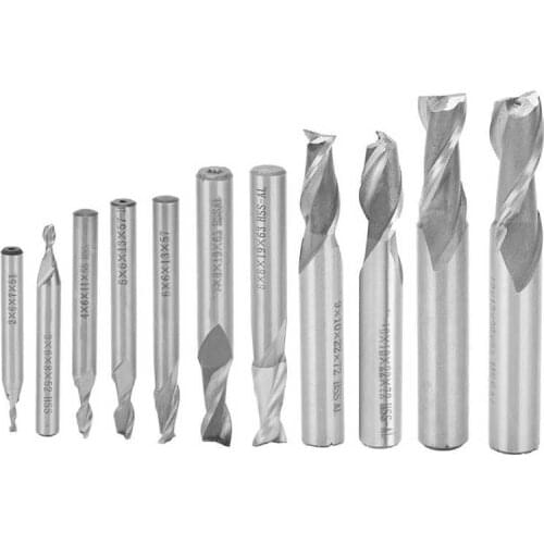 1Pcs Spiral End Mill High Speed Steel HSS 2-Flute Straight Shank CNC Milling Cutter Woodworking Tool Wood Router Bit Hand Tools