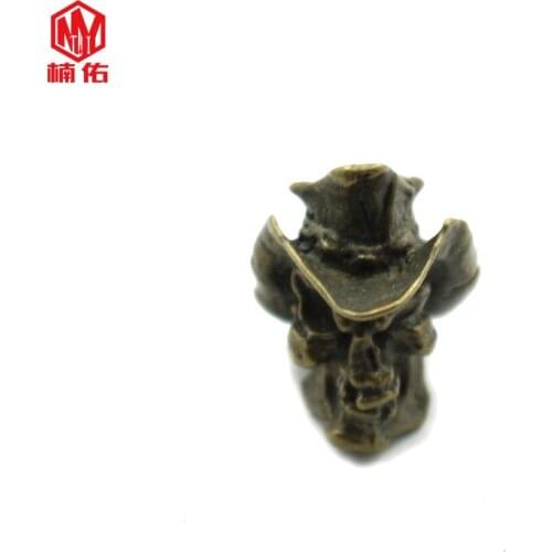 1PC Western Cowboy Retro Brass Copper EDC Paracord Beads Lanyard Pendants Knife Beads Umbrella Rope Cord Necklace Bracelet Beads