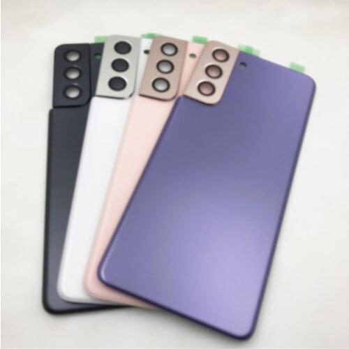 10Pcs/Lot For Samsung Galaxy S21 5G G990F/DS G991 Back Battery Cover Rear Door Housing Cover With Camera Lens