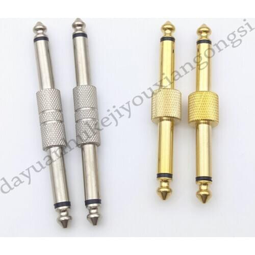 10PCS copper 6.35mm MONO Male to 6.35 mm Guitar JACK Male Plug Audio connector