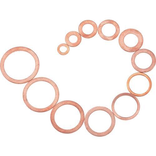 20PCS/Pack Solid Copper Washer Flat Ring Gasket Sump Plug Oil Seal Fittings 10*16*1MM Washers Fastener Hardware Accessories