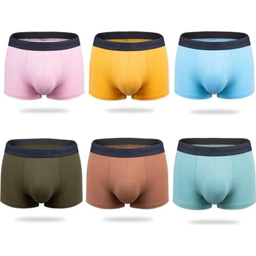 3 PCS Men Underwear U Convex Pouch Underpants Sexy Breathable Boxer Briefs Solid Soft Smoth Boxer Shorts Multicolor Pack Panties