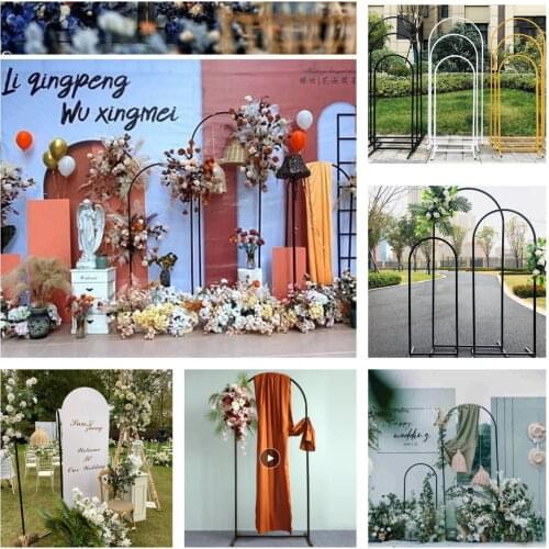3pcs Wedding Backdrops Arch Stage Background Birthday Party Welcome Decor Iron Flower Shelf Advertising Stand Billboard Frame