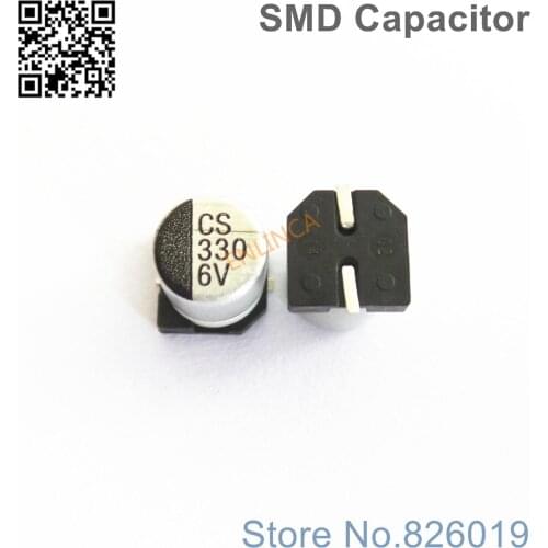 6pcs/lot 6.3V 330uf SMD Aluminum Electrolytic Capacitors size 6.3*7.7 330uf 6.3V