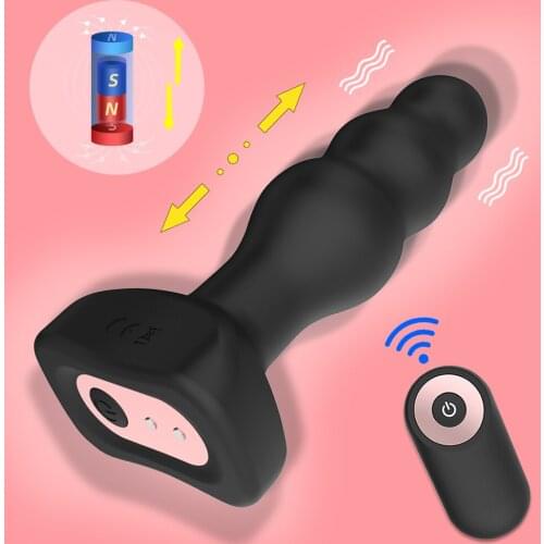 Vibration Butt Plugs Anal Vibrator Magnetic Impact Male Prostate Massage Wireless Remote Control Anal Plug Adult Sex Toy For Man