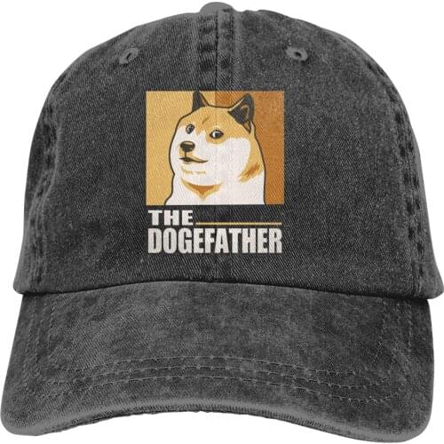 Dogecoin Baseball Cap Men Elon Musk The DogeFather Funny Caps colors Women Summer Snapback Caps