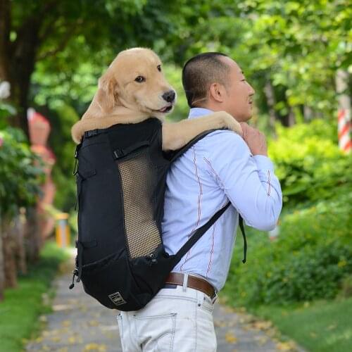 Large Dog Backpack Pet Outdoor Travel Bicycle Riding Bag Cat Carrier Handbag Puppy Breathable Adjustable Backpack Pet Supplies