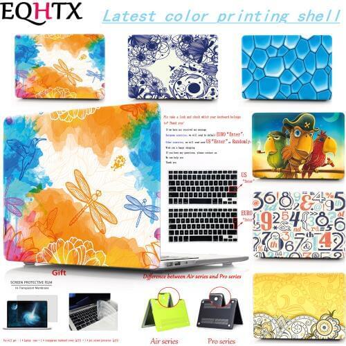 Popular pictures Laptop Case for Apple Mac Book Air Pro Retina 11 12 13 15, for Mac Cover New Air 13 Pro 13 15 inch Touch Bar ID
