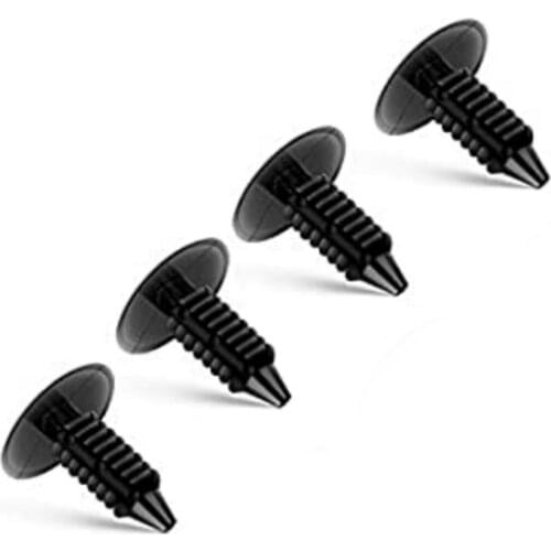 4pcs Black 7mm Hole Bumper Plugs Clips For Front License Plate Holes Cover Plastic Fastener Screw Rivet Car Accessories