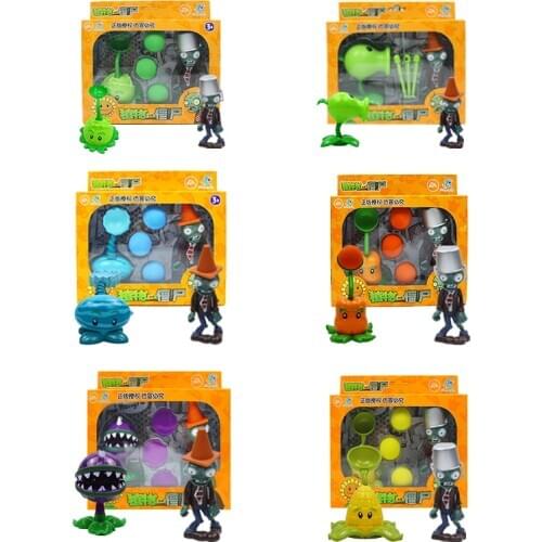 Plants vs Zombies Action Figure Toys For Children PVZ Peashooter Pea Shooter Red Chilli launch plants Figure Model Toy