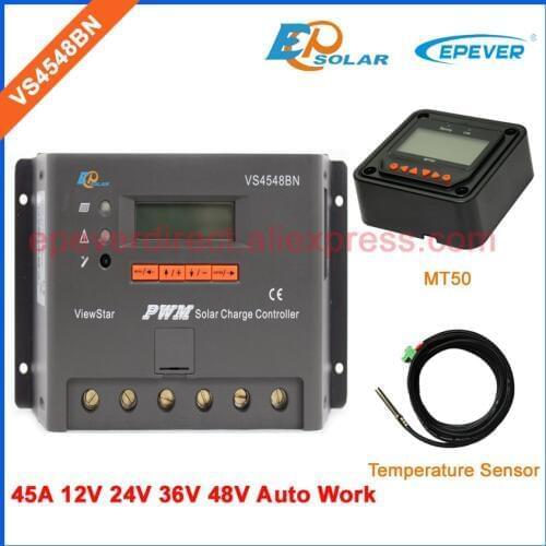 PWM solar regulator system charge controller 45A 45amp with temperature sensor VS4548BN free shipping EPSolar MT50 remote meter