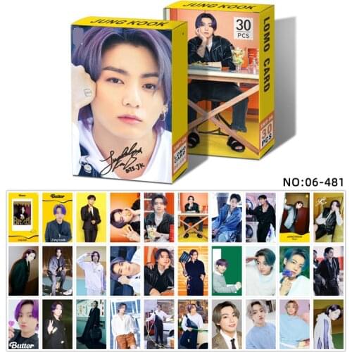 30PCS/set Kpop Bangtan Boys Lomo Card Photocard New Album BUTTER 8th Anniversary Meeting Photocard Jung Kook Suga Jimin J-HOPE