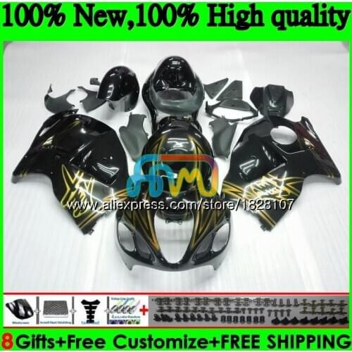 GSXR 1300 For SUZUKI Hayabusa GSXR-1300 2002 2003 2004 2005 2006 2007 49BS.209 GSXR1300 96 02 03 04 05 06 07 Fairing Golden blk