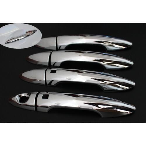 For KIA K2 RIO Sedan 2011 2012 2013 2014 2015 New Chrome Car Door Handle Cover Trim With Smart Entry Buttons Free Shipping