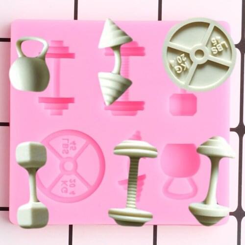 Cake Tools Sports Fitness Workout Exercise Dumbbell Silicone Mold Decorating Cupcake Decorating Gumpaste Fondant Cake Tool