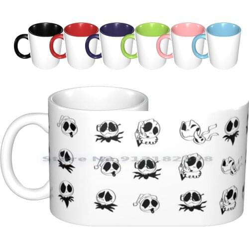 Little Jack-3 Ceramic Mugs Coffee Cups Milk Tea Mug Tim Burton Jack Halloween Faces 31october Nightmare Horror Terror Movie