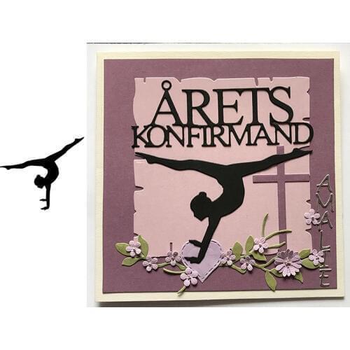 Human Figure Shadow Metal Cutting Dies for Scrapbooking Gymnast New 2019 Cutting Embossing Stencils Paper Craft Die