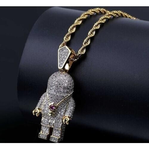 Fashion Personality Hip Hop Character Astronaut Pendant Necklaces for Men Jewelry