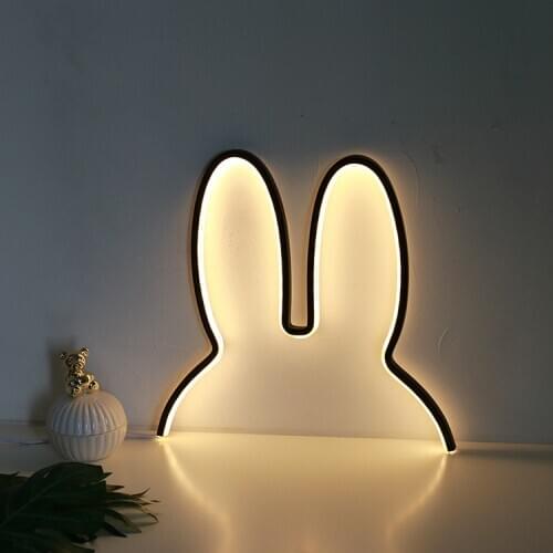 Rabbit Ear Night Light Cute Animal LED Night Lamp Nordic Home Decor Holiday Gift Lamp for Kids Baby Beside Bedroom