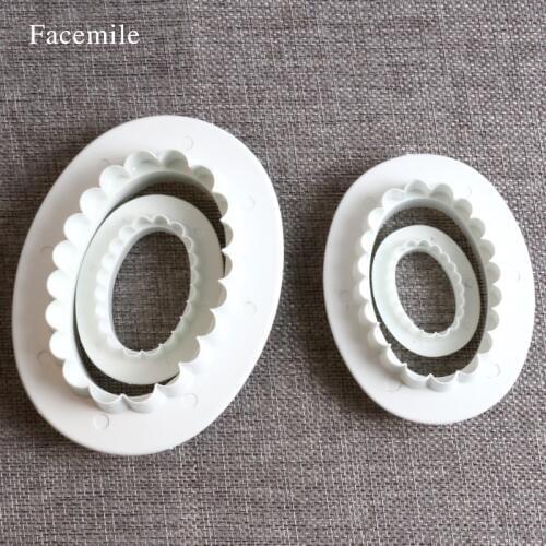 Oval shape Gift Decorating Embossing Cutter 4Pcs Mini Gift Mold Spring Gift Cookie Chocolate Jelly Baking Fondant 02009