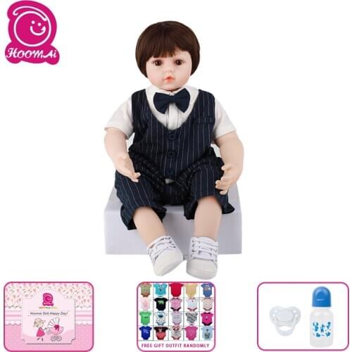 Realistic Newborn Baby 24'' Silicone Doll cloth Body Lifelike Bebe Reborn Dolls For boy Children Birthday Gift Shower Toy
