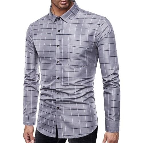 Plaid Shirt Casual Slim Fit Men Shirt Long Sleeve High Quality Mens Social Shirt Dress Shirts Plus Size Clothing for Men 5XL