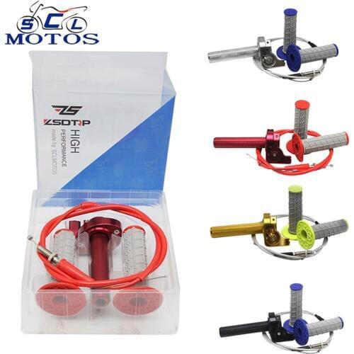 Sclmotos-7/8" Motorcycle Throttle Grips & Handle Grips & Cable for Honda CRF 230 CRF450R KTM DUKE EXC Dit Pit Bike ATV Racing
