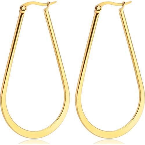 30mm Rose Gold Silver Color Top Quality Stud Earrings For Women Stainless Steel Geometric Earrings Piercings Fashion Jewelry