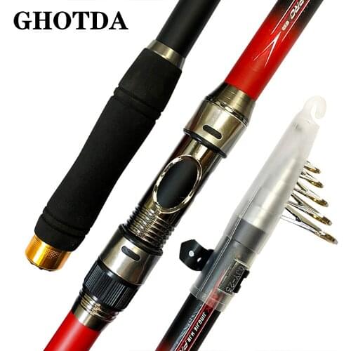 GHOTDA Spinning Fishing Rod Pole Carbon Fiber Telescopic Fishing Rod 3.6M 3.0M 2.7M 2.4M 2.1M